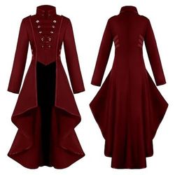 Retrò Vintage Punk Gotico Medievale Cappotto Mascherata Smoking Vampiro Medico della peste Stile Formale Stile Vintage Tinta unita Costume Per donna Stile Steampunk Natale Halloween Carnevale Feste