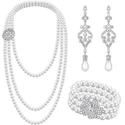Vintage Anni 1920 Il grande Gatsby Set di accessori Charleston Invitato al matrimonio Costume Per donna Mascherata Ricevimento di nozze Addio al Nubilato Festival Adulti Braccialetto Altri Accessori