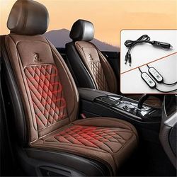 Copertura Riscaldata per Sedile Auto 12/24V Riscaldatore Universale per Sedile Auto Riscaldamento Rapido 30s Cuscino Invernale Cuscini Scaldasono