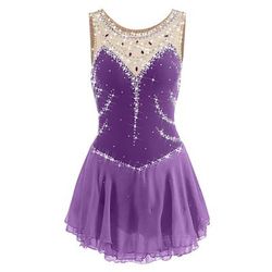 Vestito da pattinaggio artistico Per donna Da ragazza Pattinaggio sul ghiaccio Vestiti Rosa baby Blu egeo Bianco Collage Retato Da allenamento Competizione Vestiti da pattinaggio sul ghiaccio Fatto a