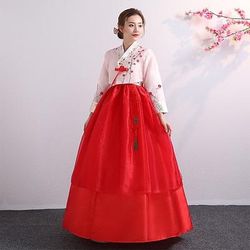Per donna Vestiti Hanbok tradizionale coreano Mascherata Per adulto Superiore Gonna Feste