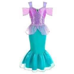 Sirena Coda da Sirena Ariel Aqua Princess Vestito Costume per festa a tema Cosplay for Ragazze Bambini Halloween Carnevale Settimana del libro