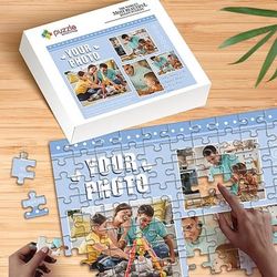 puzzle personalizzato con scatola per memoriale per animali domestici con foto di famiglia, puzzle di carta bianca per creare regali personalizzati 500 pezzi / 100 pezzi