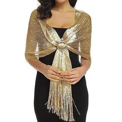 Glitter Anni Ruggenti Brillare Splendere Sciarpe da flapper Il grande Gatsby Charleston Costume Per donna San Valentino Mascherata Festa serale Feste Matrimonio Adulti Scialle Estate Primavera