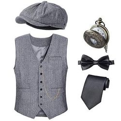Anni Ruggenti Anni 1920 Retrò Vintage Abiti Gilet Il grande Gatsby Gentiluomo Costume Per uomo Halloween Carnevale Capodanno Carnevale Festa / Sera Mascherata Adulti Cravatta Gilet Altri Accessori