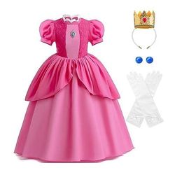 Cosplay Super Mario Bros principessa pesca Anime Cosplay Costumi dei videogiochi Bambini