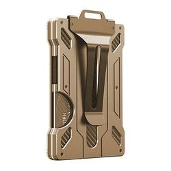Portafoglio da uomo - clip per soldi in metallo sottile in alluminio con 1 finestra trasparente per badge ID blocco RFID tiene fino a 15 carte con clip per contante. Portafoglio ultra sottile e