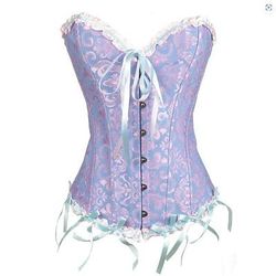 Rococò Completo Mascherata Corsetto Overbust Taglie Forti Cosplay Taglie Forti Jacquard Controllo della Pancia Push-Up Costume Per donna Mascherata Feste Carnevale di Venezia Adulti Corsetto