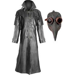 Natale Moda Raffinato Cappotto Mascherata Trench Medico della peste Tinta unica Costume Per uomo Halloween Carnevale Mascherata Feste Halloween Adulti Cappotto