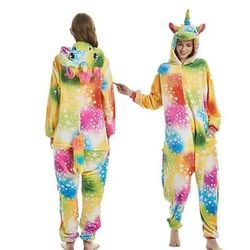 Costume da band di animali Pigiama Kigurumi Costume di fantasia Pigiami e camicie da notte Fantasia animale Unicorno Cartone animato Caldo Costume Divertente Comodo Bambini Adulti Unisex Uomini e
