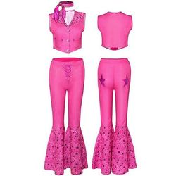 coppie film rollerblade abiti bambola y2k cowgirl abiti tuta vestito rosa shocking uomo donna coppia cosplay costume halloween carnevale mascherata