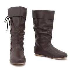 Medievale Rinascimento Scarpe Stivali al ginocchio Stivali jazz piatti Pirata Vichingo Crociato Costume Per uomo Unisex Celtico Costumi da pirata Halloween Mascherata Festa / Sera LARP Fiera