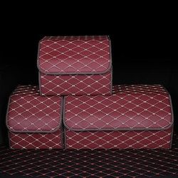 1 pz Organizzatore del bagagliaio dell'auto Impermeabile Pieghevole Massima capacità PU Per SUV Camion Van