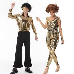 Coppie Costume di Carnevale Disco Costume Abba Retrò Vintage Anni '60 Anni '70 Adulti Per uomo Per donna Carnevale Mascherata martedì grasso Costumi di Halloween facili Vestirsi