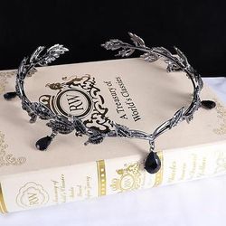 corona di foglie vittoriane da donna diadema retrò vintage rococò copricapo da sposa testa di strass per accessori per capelli da sposa