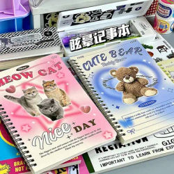 Ins Vintage Dog Dessert Coil Notebook A5 High Beauty Cute Notepad Student Notes diario Office School