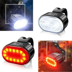 Bicycle Lights LED Bike Lamp USB Rechargeable Bicycle Front and Rear Light Front Lamp Taillight Cycling Lantern Bike Flashlight