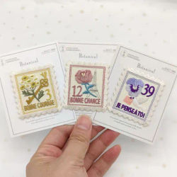 Stamp Plant Flower Embroidery patch Patches For Clothing Parches Ropa Termoadhesiv Para Iron On Bordados La Clothes Naszywki