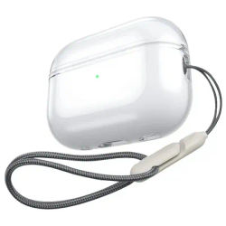 Anti Yellow Clear Soft TPU Earphone Case with Strap for Airpods Pro 2 2022 2nd Generation Air Pods 3 1 3rd Gen Transparent Cover