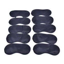 10pcs/lot Travel Sleeping Eye Mask Black Shade Blindfold Eye Patch Night Economic Sleep Snoring Gift Wholesale