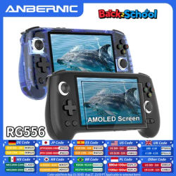 ANBERNIC RG556 Handheld Game Console Unisoc T820 Android 13 5.48 inch AMOLED Screen 5500mAh WIFI Bluetooth Retro Video Players