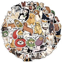 50pcs Cute Dog Stickers for Water Bottle, Funny Dog Stickers Animal Hand-Drawn Stickers for Laptop
