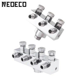Painting Spray Gun Airbrush Air Hose Adapters Splitter Accessories With 1/4" BSP Female Inlet +1/8" BSP Male Air Outlet NEOECO