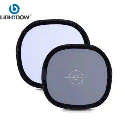 Lightdow 30cm 12 " Inch 18% Foldable Gray Card Reflector White Balance Double Face Focusing Board with Carry Bag