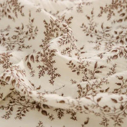 135x50cm/135x500cm Soft Brown Floral Double-Layer Crepe Fabric For Home Wear Women's Pajama Bedding Handmade DIY Fabric TJ20572