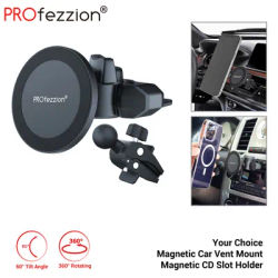 PROfezzion Magnetic Holder Car CD Slot Air Vent Mount Stand Cell Phone Support for iPhone 16 15 14
