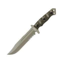 Halfbreed Blades Gen-2 Large Infantry Knife 6.89in Bohler K110 Teflon Partially Serrated Clip Point Blade OD Green G10 Handle LIK-01 GEN II ODG