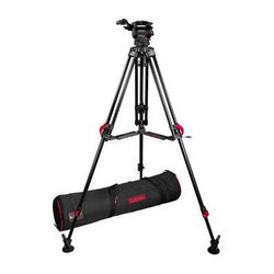 Cartoni Used Focus 8 Fluid Head with Red Lock Tripod System KF08-RLM