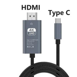 Câble adaptateur Compatible HDMI de Type C à 4K 30Hz, écran de moniteur de téléphone, câble adaptateur HDTV, vidéo d'ordinateur, même écran, câble HDMI