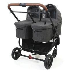 Valco 2025 Trend Duo Twin Side by Side Double Stroller + Bassinet Bundle - Grey Marle / Grey Marle