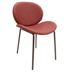 LeisureMod Servos Modern Dining Side Chair with Upholstered Faux Leather Seat and Powder Coated Iron Frame for Kitchen and Dining Room – Leisuremod SCBL-22BOR