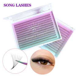 Song Lashes 3D 4D 5D 6D 7D 8D Mega Tray 12 Lines Lashes Long Stem Promade Volume Eyelash Extensions C/D Curls Makeup Products