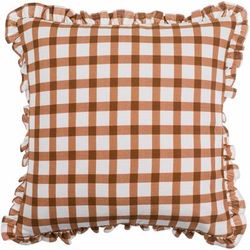 Usain 22" Square Cottage Cotton Burnt Orange/White Throw Pillow - Boutique Rugs