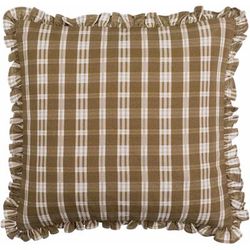 Zarek 20" Square Cottage Cotton Taupe/Off White Throw Pillow - Boutique Rugs