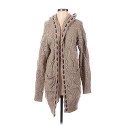 R Fashion Apparel Cardigan Sweater: Tan - Women's Size Small