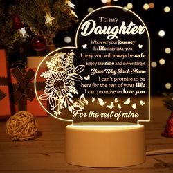 1pc Daughter Gifts From Mom, Gifts For Daughter Engraved Acrylic Night Light, Birthday Gifts, Graduation Gifts, Christmas Gifts, Wedding Gifts For Daughter From Mom & Dad