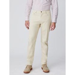 J.McLaughlin Men's Parker 5-Pocket Straight Pants Sand, Size 38 | Cotton/Elastane