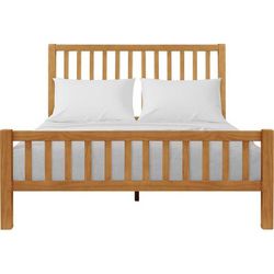 Hampton Wooden Platform Bed in Oak, Queen by Camden Isle in Oak (Size QUEEN)