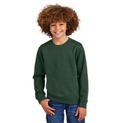 District DT6104Y Youth V.I.T. Fleece Crew T-Shirt in Forest Green size Small | Cotton/Polyester Blend