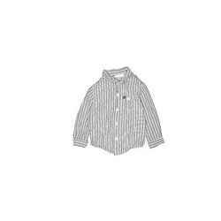 Koala Kids Long Sleeve Button Down Shirt: Silver Stripes Tops - Size 3Toddler