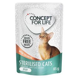 24x85g Sterilised Salmon Grain-Free in Jelly Concept for Life Wet Cat Food