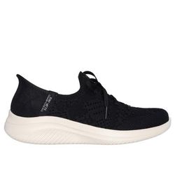 Skechers Women's Slip-ins Martha Stewart: Ultra Flex 3.0 - Back On Track Sneaker | Size 7.5 | Black | Textile/Synthetic | Vegan | Machine Washable