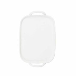 Tablecraft 11493 Rectangular Serving Tray - 14" x 10", Melamine, White