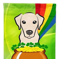 Caroline's Treasures 11" x 15 1/2" Polyester Yellow Labrador St. Patrick's Day Garden Flag 2-Sided 2-Ply