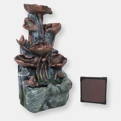 Sunnydaze Decor Sunnydaze Driftwood and Stems Solar Water Fountain with Battery - 30 in - Brown