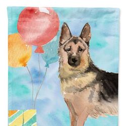 Caroline's Treasures Happy Birthday German Shepherd Garden Flag 2-Sided 2-Ply